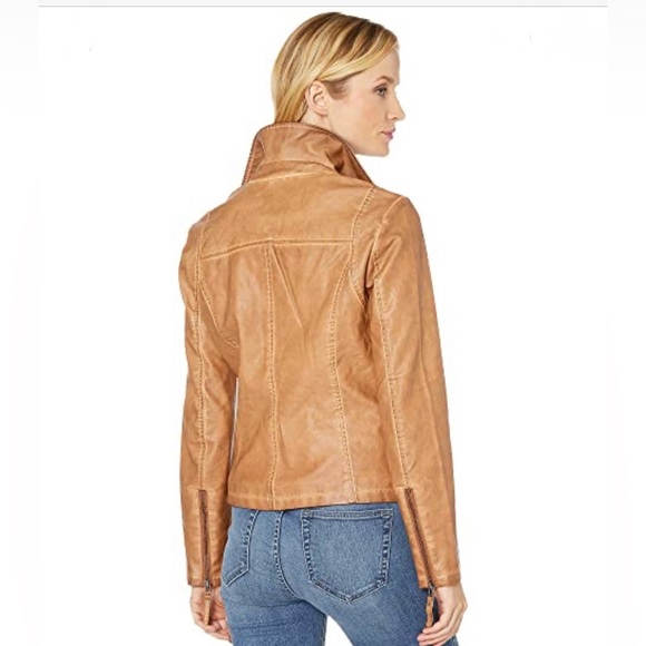 Max Studio Washed Faux Leather Jacket - Picture 8 of 10